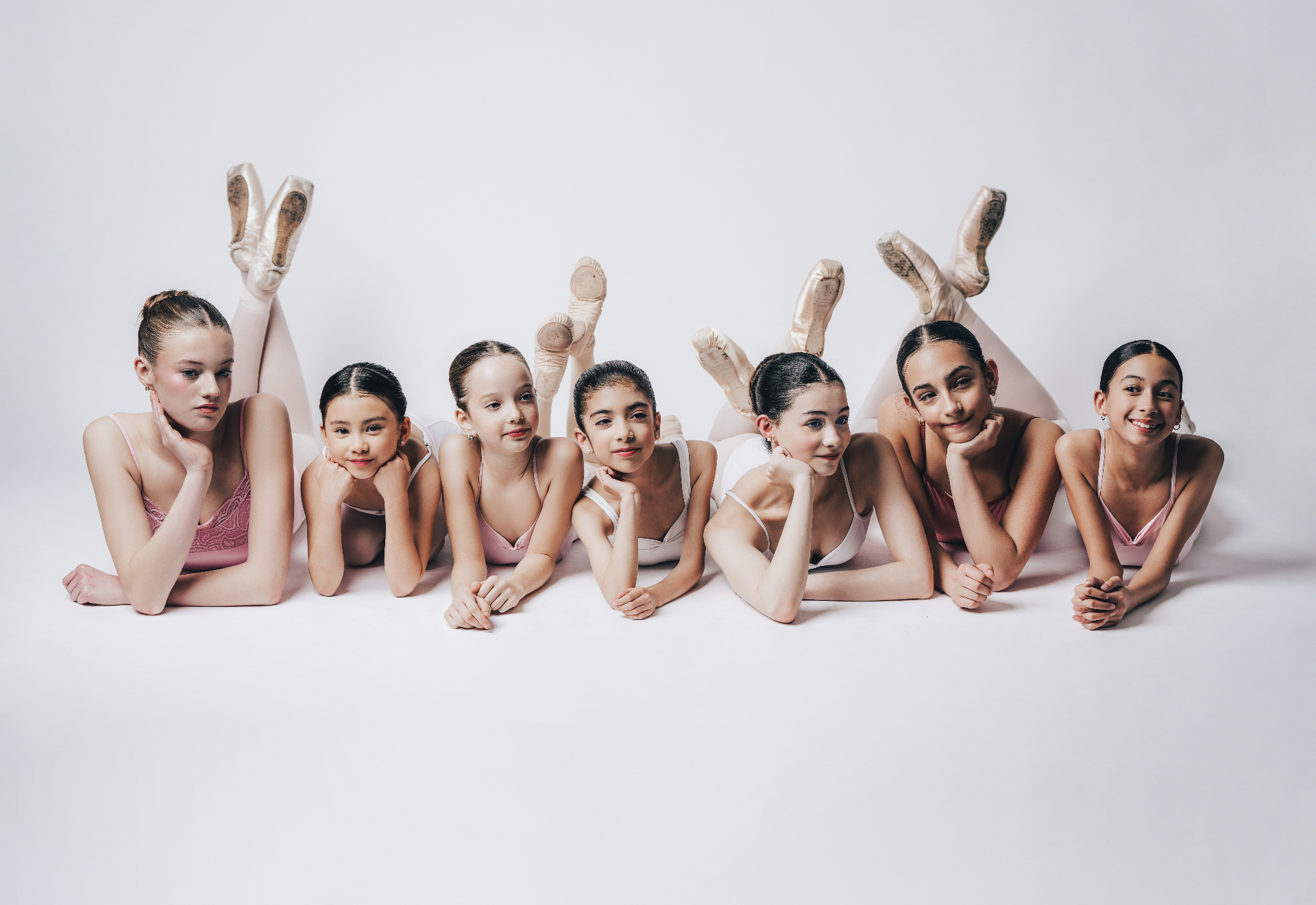 Ballet students at the barre